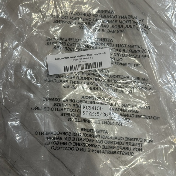 New KanCan Dark Wash Mid Rise Wide Leg Jeans size 5 / 26.  NWT - Picture 7 of 8